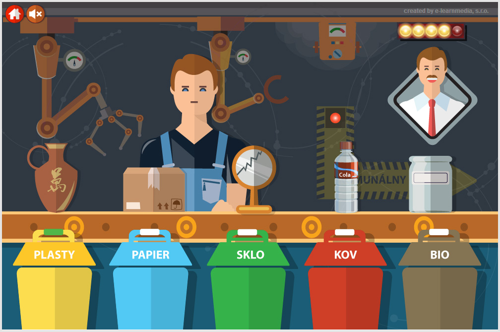Screenshot z hry: Ako správne separovať odpad.
