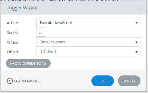 Spustenie JavaScript-u po príchode na slajd